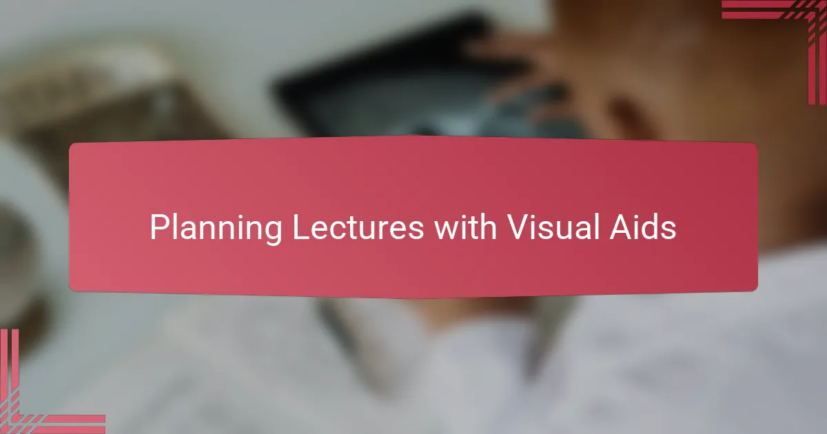 Planning Lectures with Visual Aids